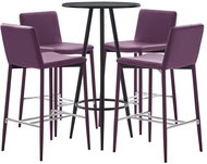 5-piece bar set faux leather purple 279743 - Bar Set