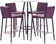 5-piece bar set faux leather purple 279789 - Bar Set
