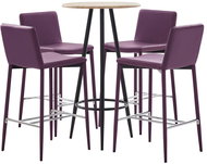 5-piece bar set faux leather purple 279835 - Bar Set