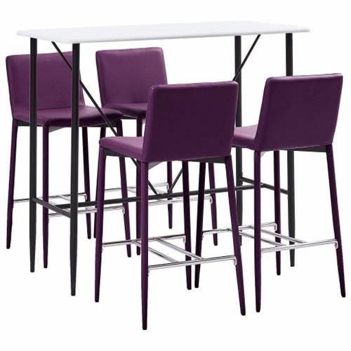 5-piece bar set faux leather purple 279888 - Bar Set - Main image