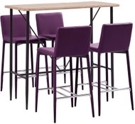 5-piece bar set faux leather purple 279911 - Bar Set