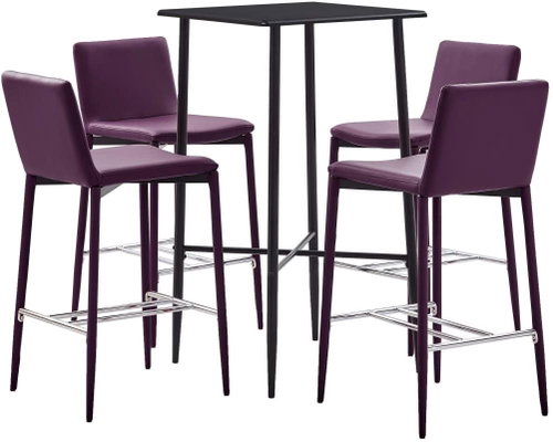5-piece bar set faux leather purple 279950 - Bar Set - Main image