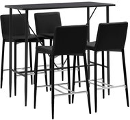 5-piece bar set faux leather brown 279863 - Bar Set