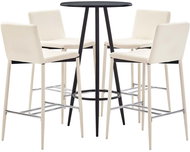 5-piece bar set faux leather cream 279731 - Bar Set