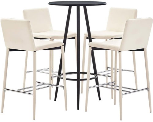 5-piece bar set faux leather cream 279731 - Bar Set - Main image