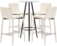 5-piece bar set faux leather cream 279777 - Bar Set