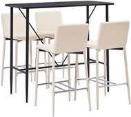 5-piece bar set faux leather cream 279859 - Bar Set