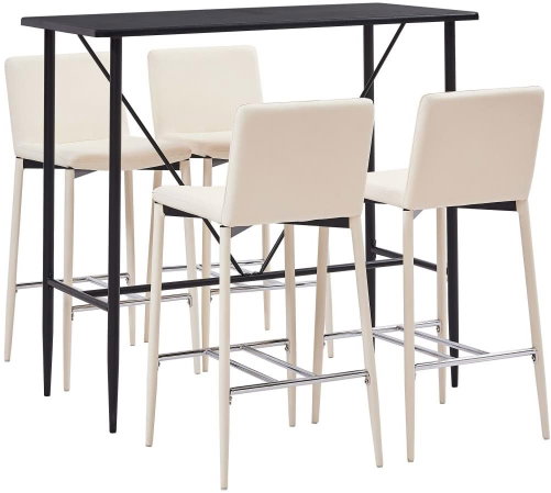 5-piece bar set faux leather cream 279859 - Bar Set - Main image