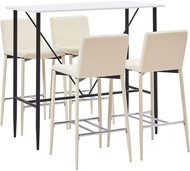 5-piece bar set faux leather cream 279882 - Bar Set