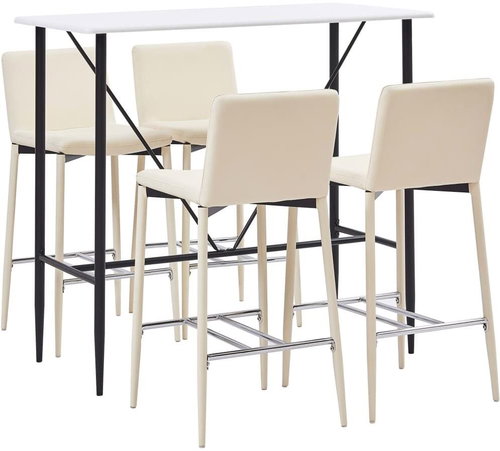 5-piece bar set faux leather cream 279882 - Bar Set - Main image