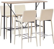 5-piece bar set faux leather cream 279905 - Bar Set