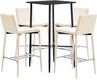 5-piece bar set faux leather cream 279938 - Bar Set