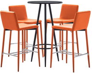 5-piece bar set faux leather orange 279741 - Bar Set