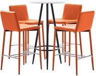 5-piece bar set faux leather orange 279787 - Bar Set
