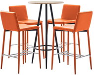 5-piece bar set faux leather orange 279833 - Bar Set