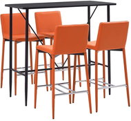 5-piece bar set faux leather orange 279864 - Bar Set