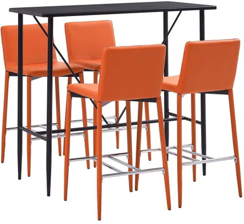 5-piece bar set faux leather orange 279864 - Bar Set - Main image