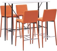 5-piece bar set faux leather orange 279887 - Bar Set