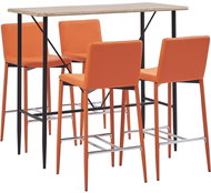 5-piece bar set faux leather orange 279910 - Bar Set