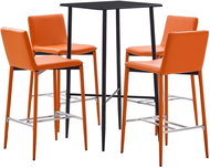 5-piece bar set faux leather orange 279948 - Bar Set