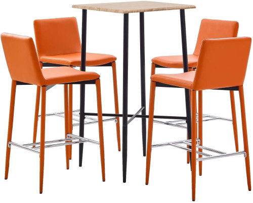 5-piece bar set faux leather orange 3050050 - Bar Set - Main image