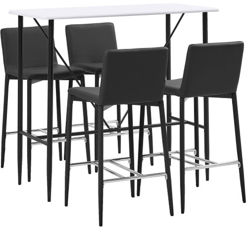 5-piece bar set faux leather gray 279883 - Bar Set - Main image