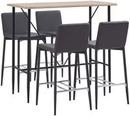 5-piece bar set faux leather gray 279906 - Bar Set