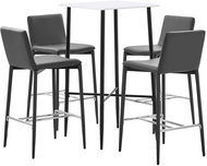 5-piece bar set faux leather gray 279991 - Bar Set