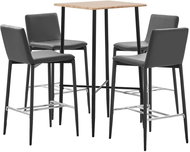 5-piece bar set faux leather gray 3050042 - Bar Set