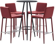 5-piece bar set faux leather burgundy 279737 - Bar Set