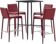 5-piece bar set faux leather burgundy 279944 - Bar Set