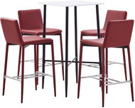 5-piece bar set faux leather burgundy 279995 - Bar Set
