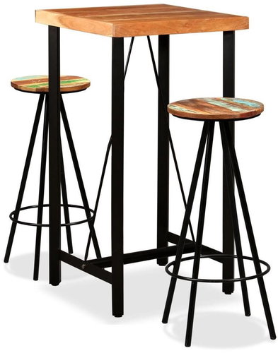 Bar set of 3 pieces of solid acacia and recycled wood 275128 - Bar Set - Main image