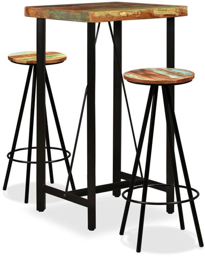 Bar set of 3 pieces of solid recycled wood 275140 - Bar Set - Main image