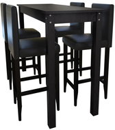Bar table and 4 bar stools, black 160725 - Bar Set