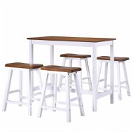 Bar table and chairs set of 5 pieces of solid wood 275232 - Bar Set
