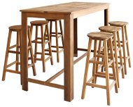 Bar table and chairs set of 7 pieces of solid acacia wood 246670 - Bar Set
