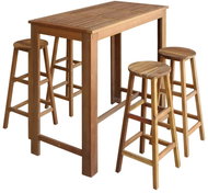 Bar table and chairs made of solid acacia wood set of 5 pieces 246668 - Bar Set