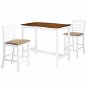 Bar Set Bar table and chairs set of 3 pieces of solid wood brown-white 275233 - Barový set