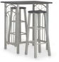 Bar Set 3-piece bar set wood and steel black 284396 - Barový set