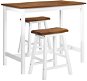 Barový stôl a stoličky súprava 3 kusov z masívneho dreva 245547 - Barový set