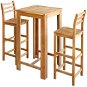 Bar table and chairs solid acacia wood set of 3 pieces 246667 - Bar Set