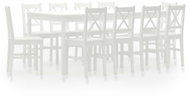 11-piece Dining Set, Pine Wood, White 283393 - Dining Set