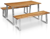 3-piece Dining Set, Solid Acacia Wood, Brown 277789 - Dining Set