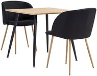 3-piece dining set textile black 3053924 - Dining Set
