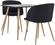 3-piece dining set textile black 3054044 - Dining Set
