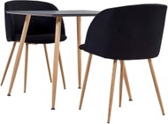 3-piece dining set textile black 3054084 - Dining Set