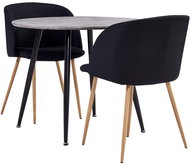 3-piece Dining Set Textile Black 3054204 - Dining Set