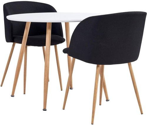 3-piece dining set textile black 3054244 - Dining Set - Main image