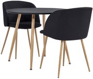 3-piece Dining Set, Textile, Black 3054284 - Dining Set